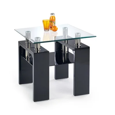 DIANA H SQUARE COFFEE TABLE, BLACK LACQUERED